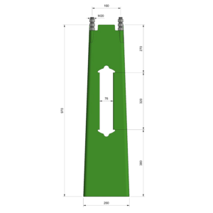 Ørsta fundament H=1000, C/C=160 CombiCoat