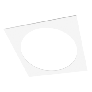 Panel circle frame recessed 595x595 Ø500 WH