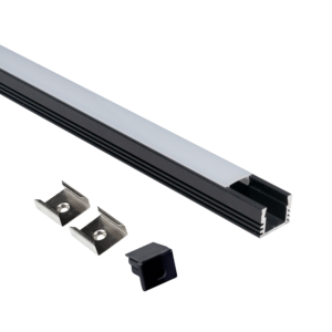 Profile U2 BK 2m 16x13mm incl f. cover, end cap, clips
