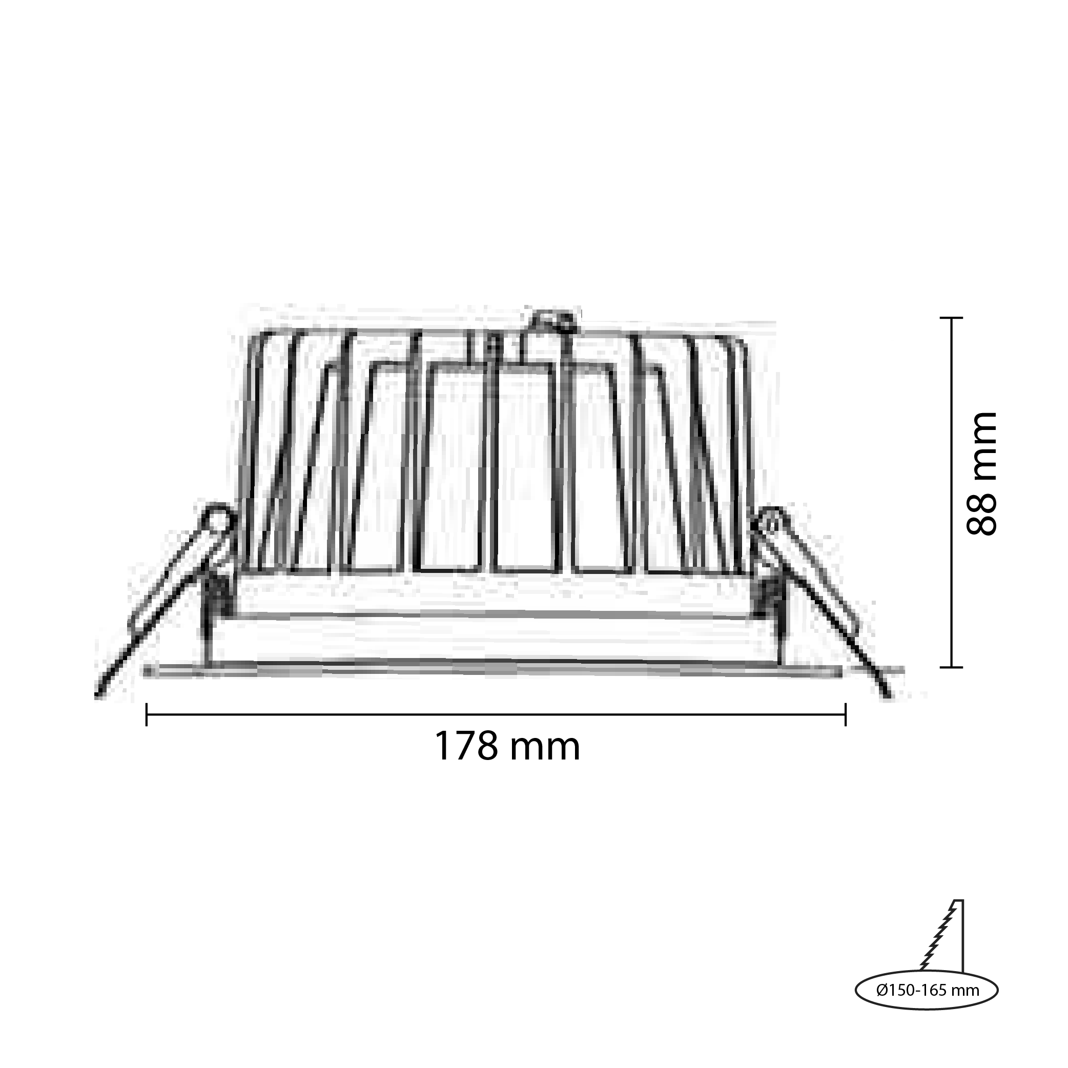 NDL175-C 2400lm 930 60° 18W WH cut out 150-165mm w/o driver - Bilde 3