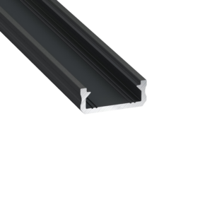 Profile Type D 16x6,3mm BK 2,02 m inc/end caps, clips