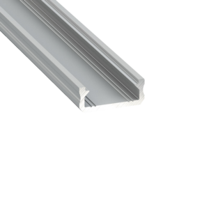 Profile Type D 16x6,3mm Alu 2,02 m inc/end caps, clip