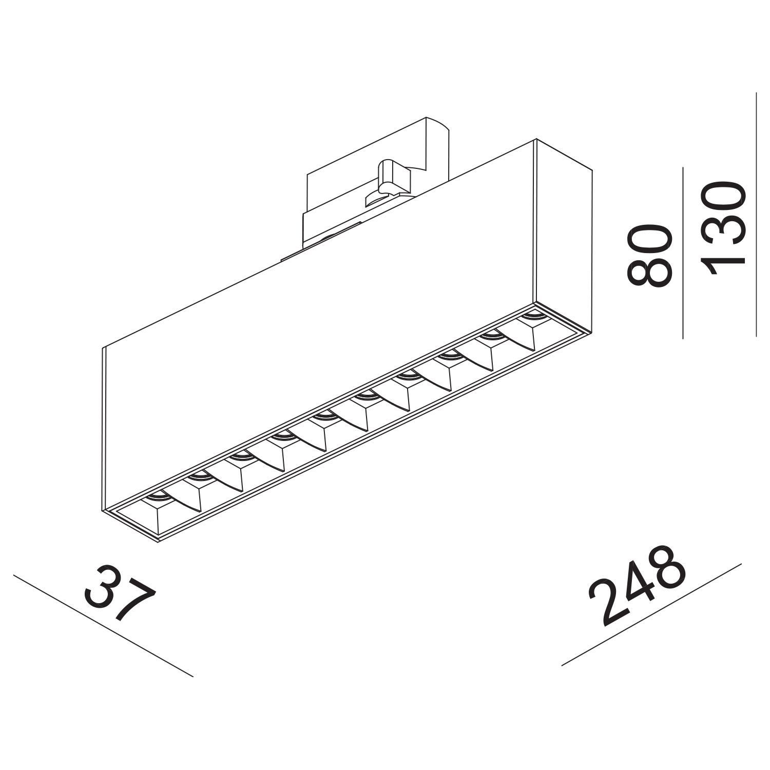 Cold 10 Track 2200lm 930 36° 20W WH/BK Front ring 3-cir DALI - Bilde 6