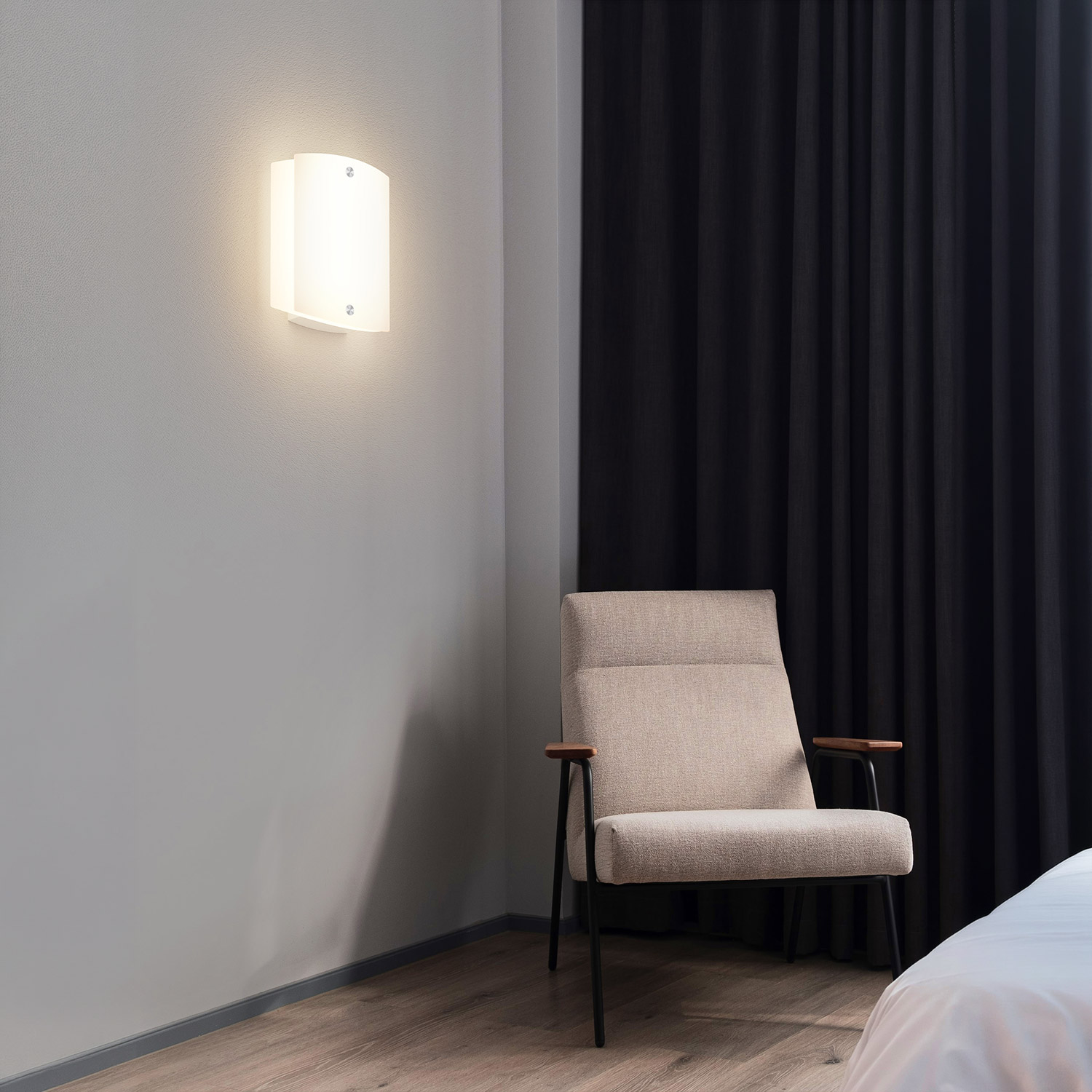 Arc Wall 1300lm 830/840 12W 120° WH Opal Phasecut - Bilde 4