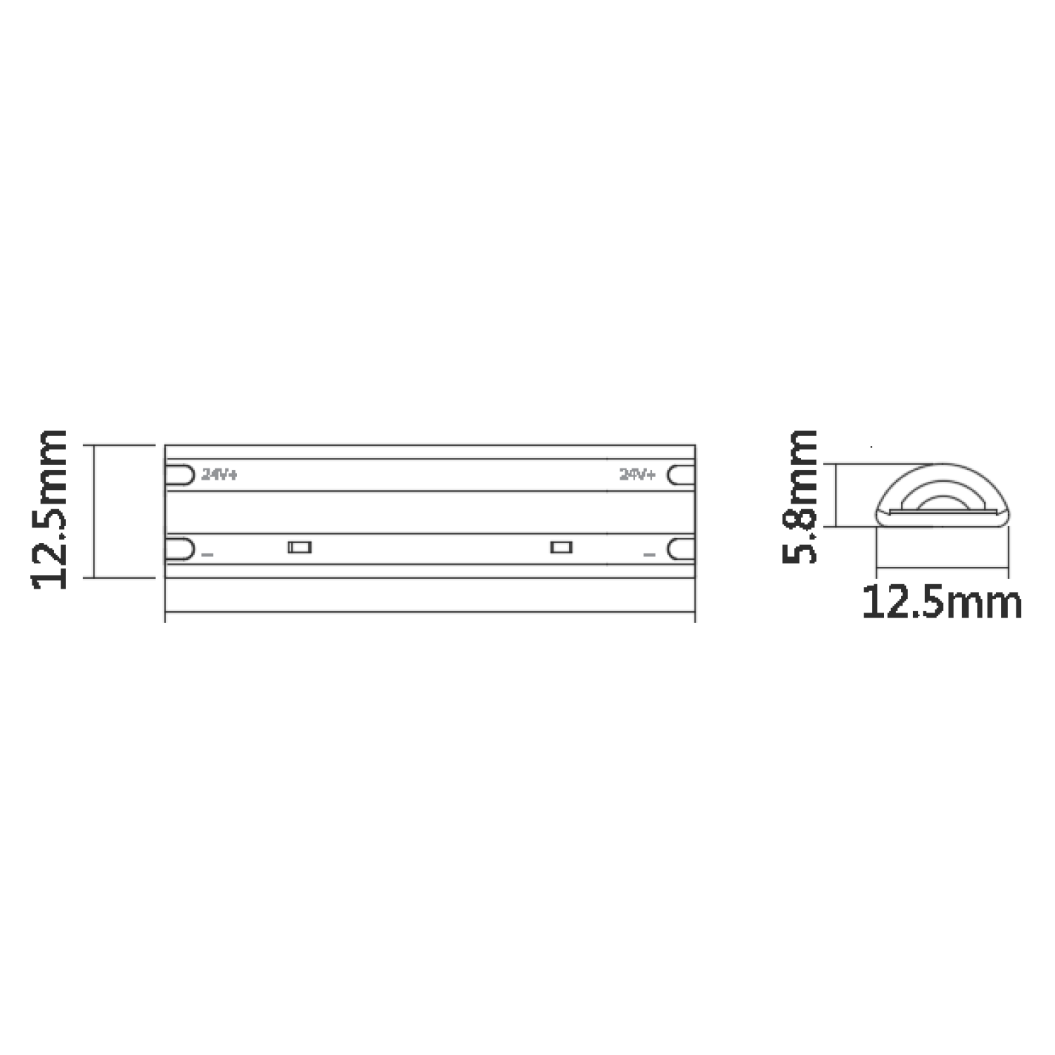 LED Strip Sauna COB 24V 927 680lm/m 8,2W/m IP67 2m cable L=5 - Bilde 6
